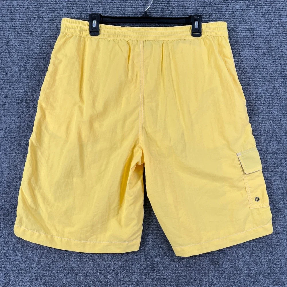 Polo Ralph Lauren Swim Trunks Men L Yellow Cargo Pocket Drawstring Beachwear